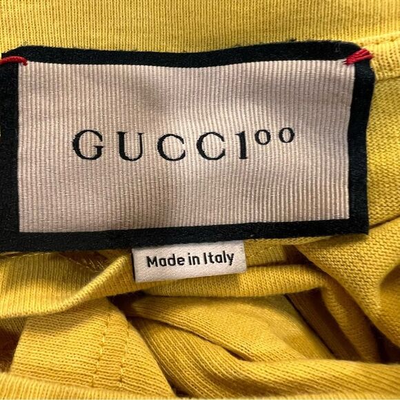 Gucci Yellow Graphic Men's Unisex Top - Picture 2 of 7